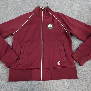 Ruehl 925 Track Jacket XL Red Burgundy Full Zip White Piping 1st Floor Studio